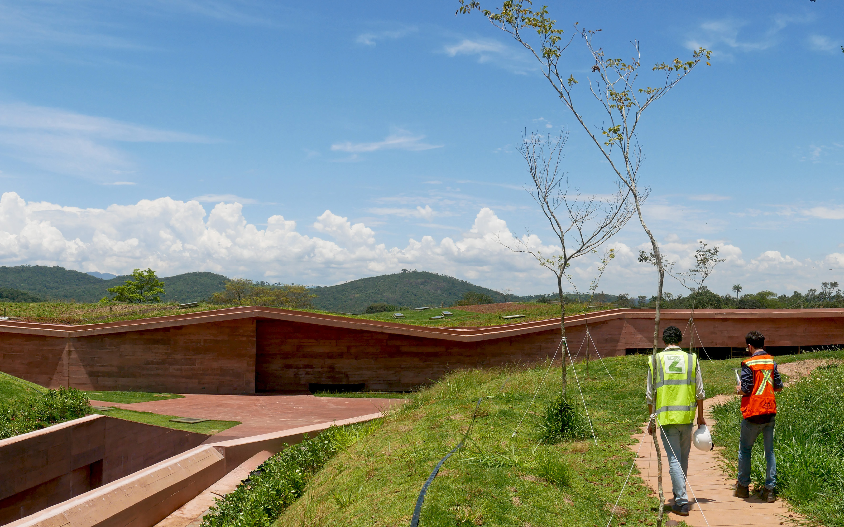 Cubierta verde con pendiente